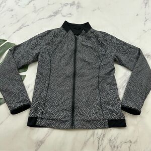 Lululemon Hit It Jacket Womens Size 6 Frozen Fizz Black White Zip Up Lightweight